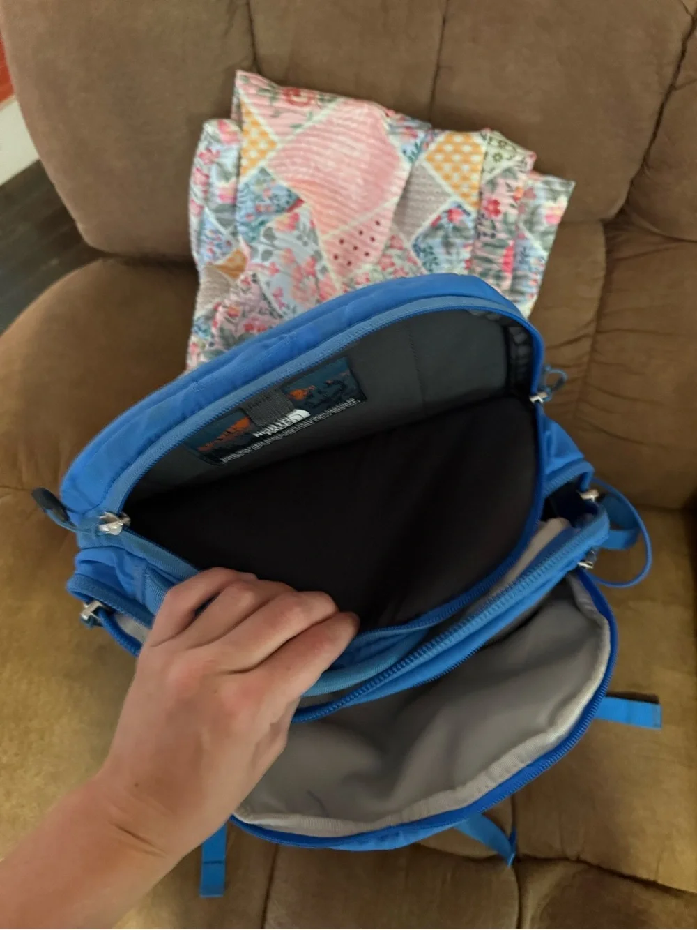The North Face Bright Blue Daypack with Front Bungee
